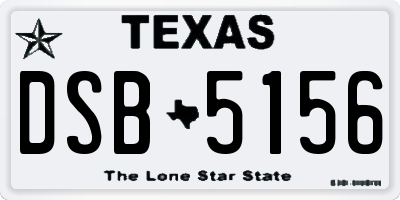TX license plate DSB5156