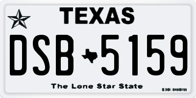 TX license plate DSB5159