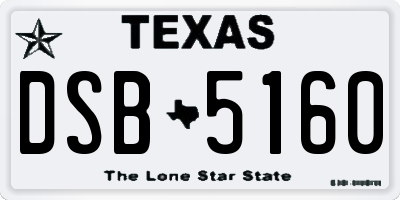 TX license plate DSB5160