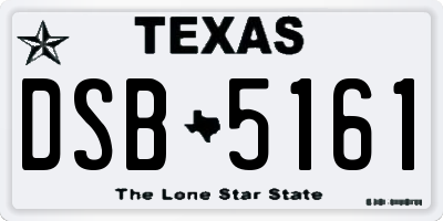 TX license plate DSB5161
