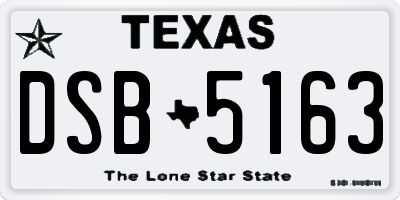 TX license plate DSB5163