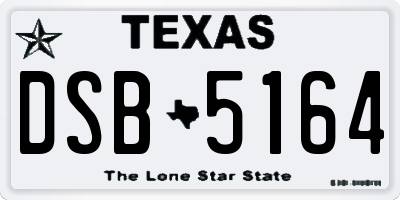 TX license plate DSB5164
