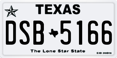 TX license plate DSB5166