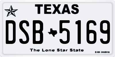 TX license plate DSB5169
