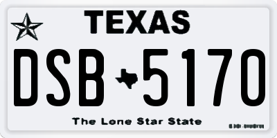 TX license plate DSB5170