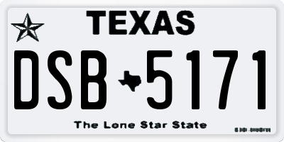 TX license plate DSB5171