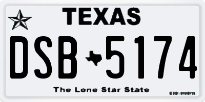 TX license plate DSB5174