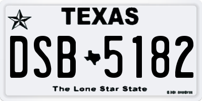 TX license plate DSB5182
