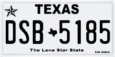TX license plate DSB5185