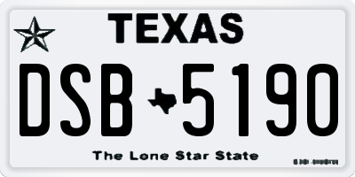 TX license plate DSB5190
