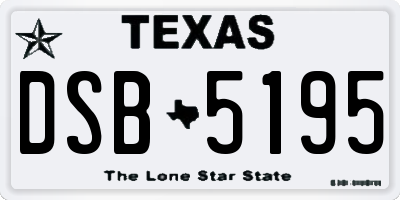 TX license plate DSB5195