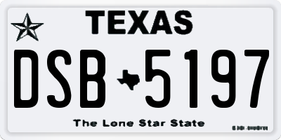TX license plate DSB5197