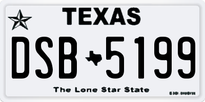 TX license plate DSB5199