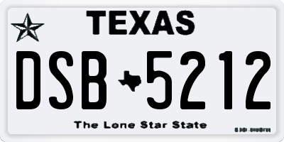 TX license plate DSB5212