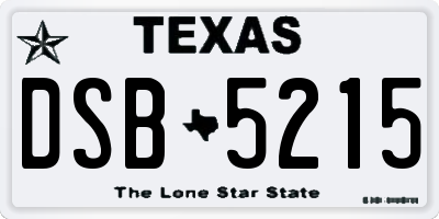TX license plate DSB5215