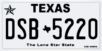 TX license plate DSB5220