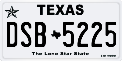 TX license plate DSB5225