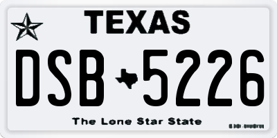 TX license plate DSB5226