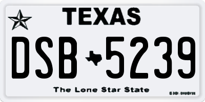 TX license plate DSB5239