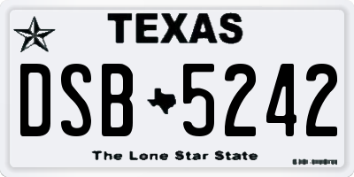 TX license plate DSB5242