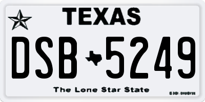 TX license plate DSB5249