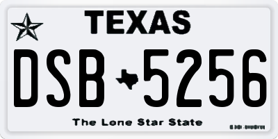 TX license plate DSB5256