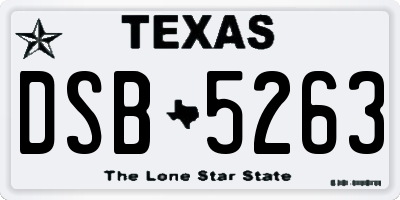 TX license plate DSB5263