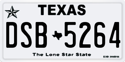 TX license plate DSB5264