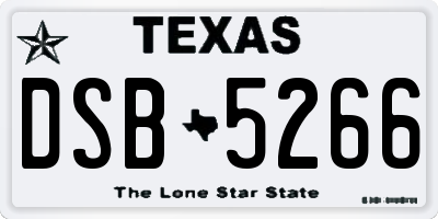 TX license plate DSB5266