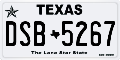 TX license plate DSB5267