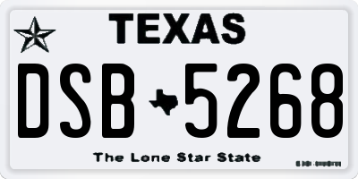 TX license plate DSB5268