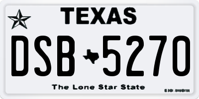 TX license plate DSB5270
