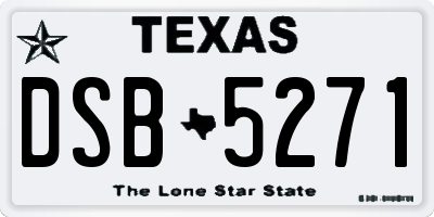 TX license plate DSB5271