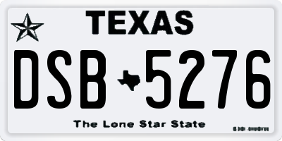 TX license plate DSB5276