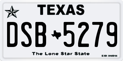TX license plate DSB5279