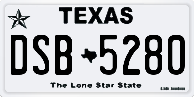 TX license plate DSB5280