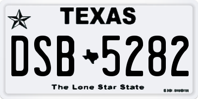 TX license plate DSB5282