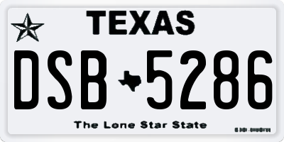 TX license plate DSB5286