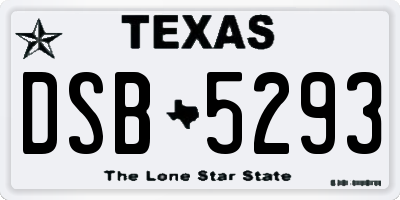 TX license plate DSB5293