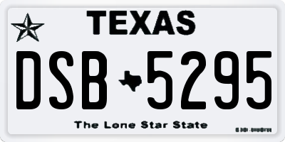 TX license plate DSB5295