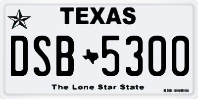 TX license plate DSB5300