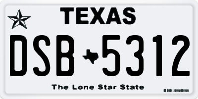 TX license plate DSB5312