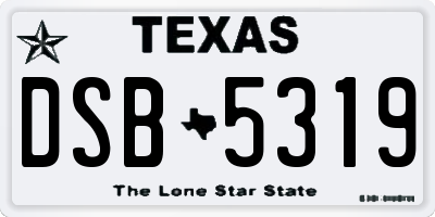 TX license plate DSB5319