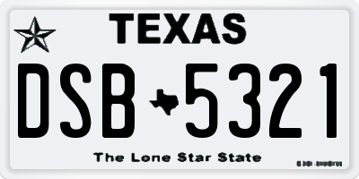 TX license plate DSB5321