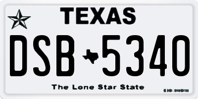 TX license plate DSB5340