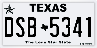 TX license plate DSB5341