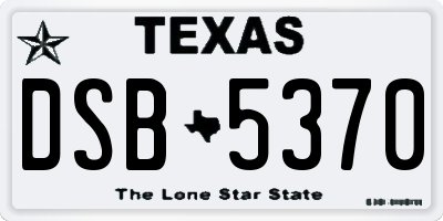 TX license plate DSB5370