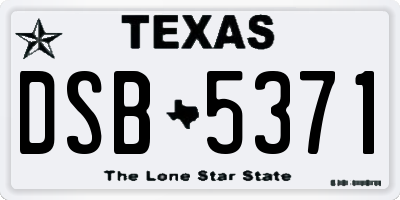 TX license plate DSB5371