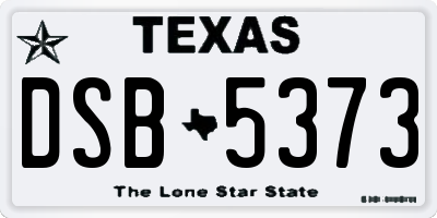 TX license plate DSB5373