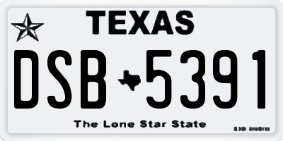 TX license plate DSB5391